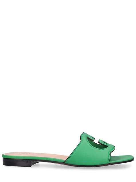 green velvet gucci slides|Gucci gg cutout slides.